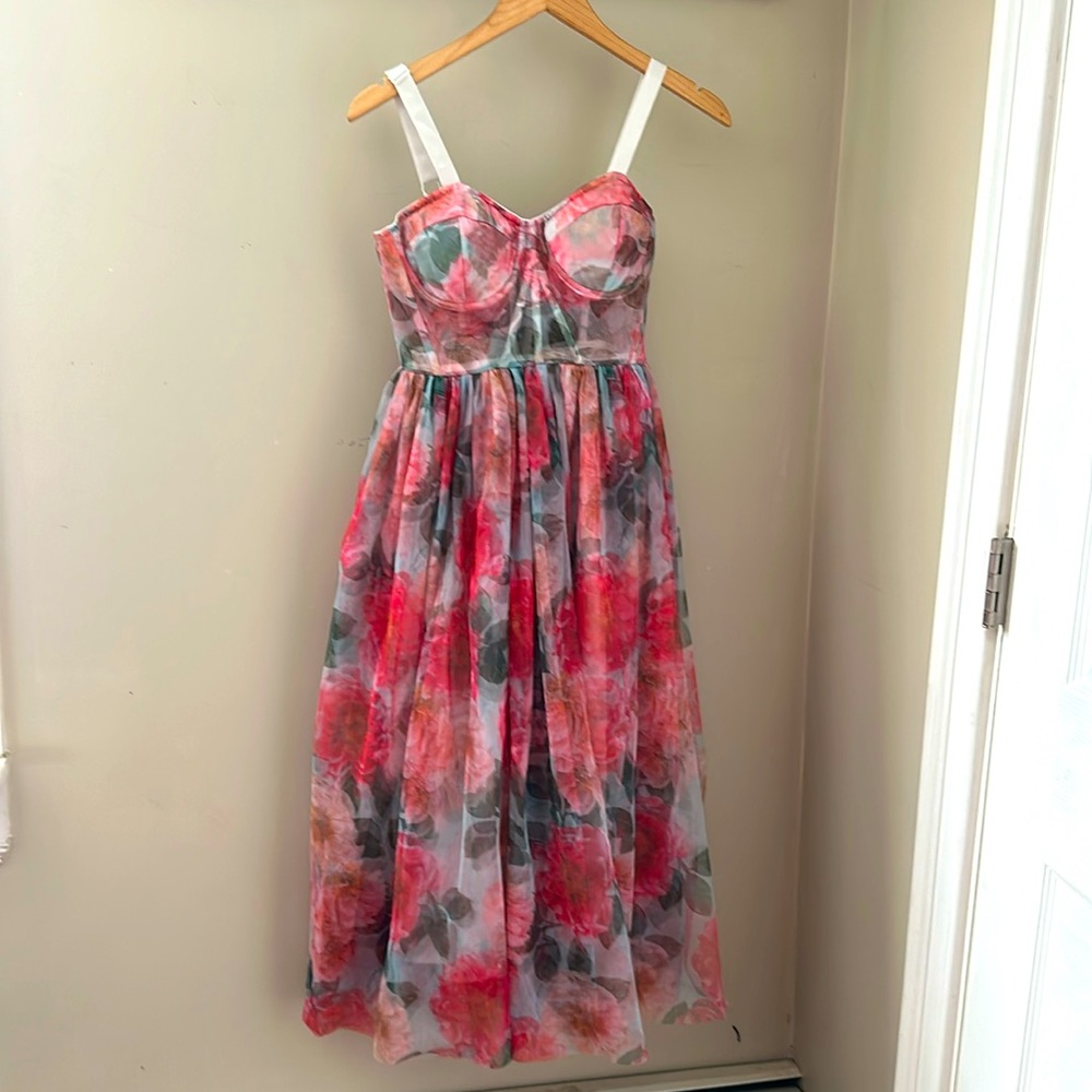 Floral corset top midi